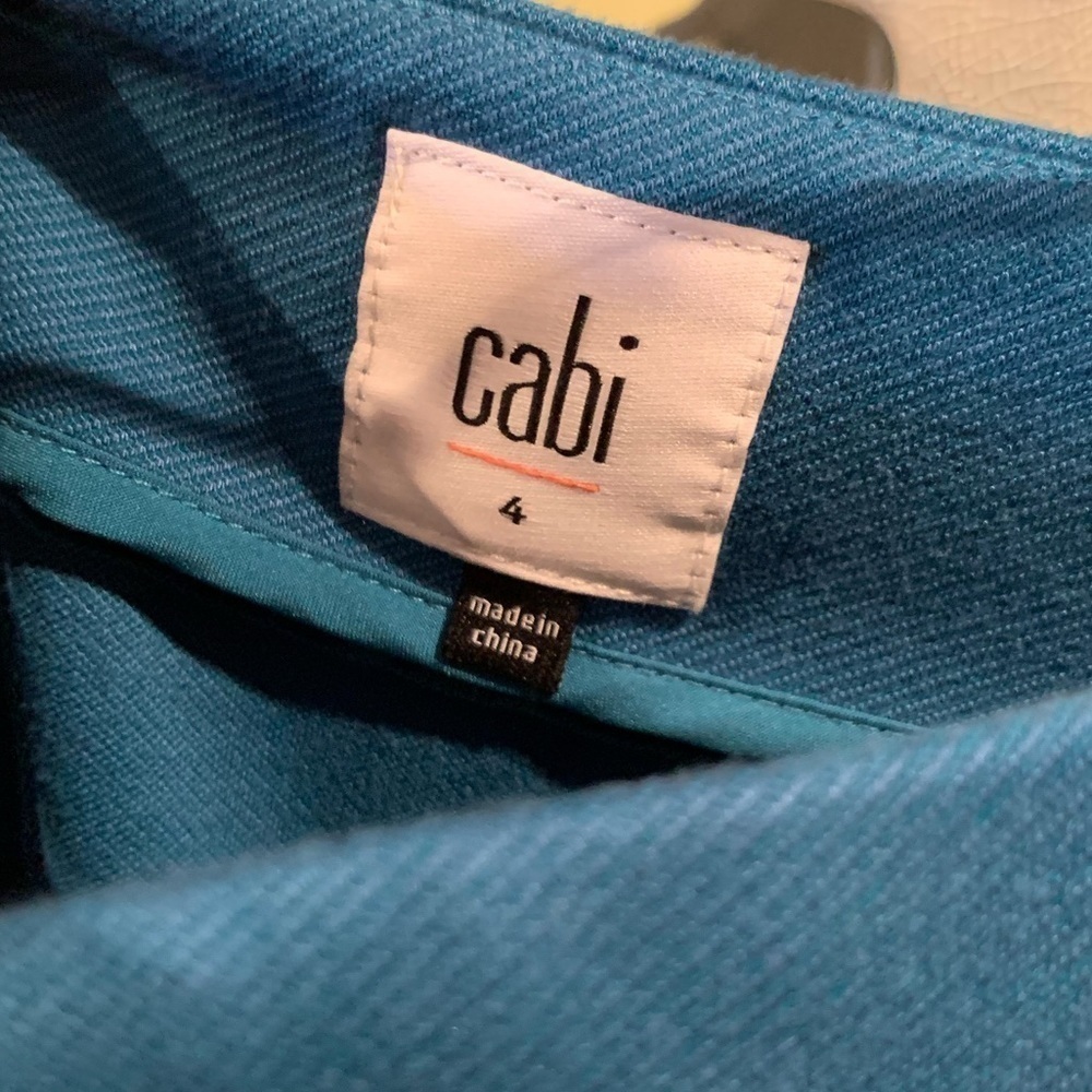 CAbi Teal Blue Sigourney Stretch Pencil Skirt with Side Zipper Size 4 Workwear - Picture 6 of 12